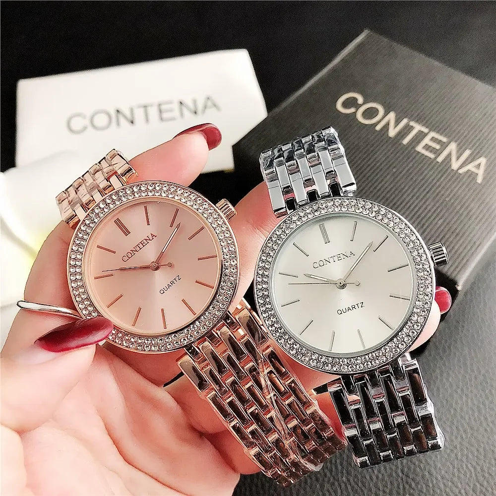 New Fashion Luxury Ladies Watches for Women Luxury Brand Stainless Steel Roman Numeral Watch Relogio Feminino