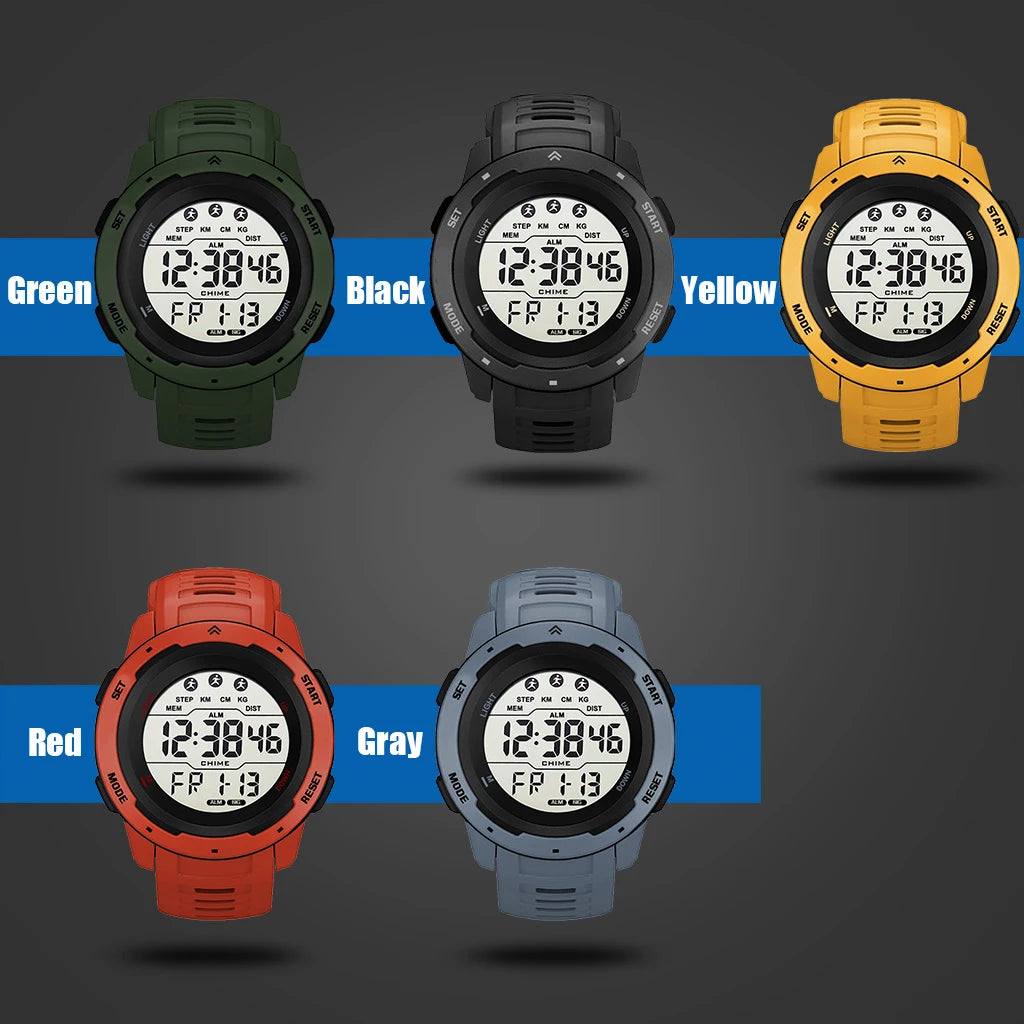 Reloj Hombre Outdoor Digital Watches Sport LED Men Big Dial Round Watch Luminous Casual Clock Multifunction Wrist Stopwatch 2022