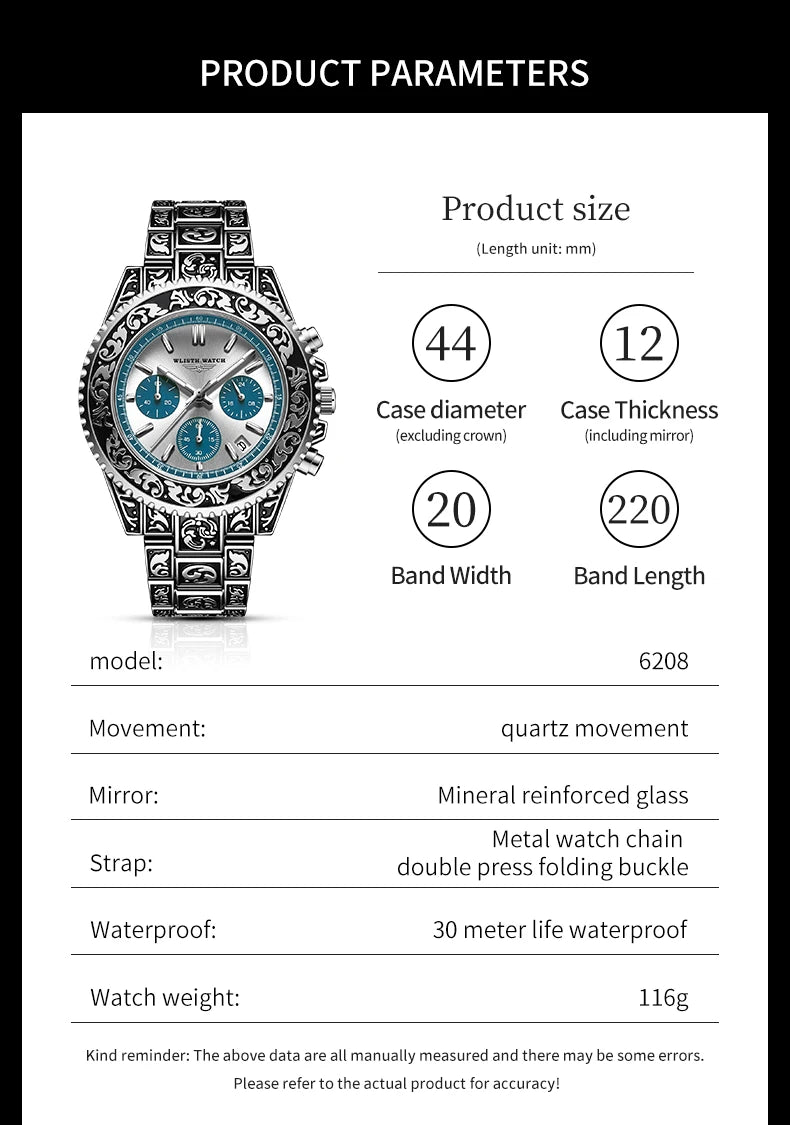 Retro Luxury Watches for Man Automatic Watch Sculpture Wrist Watch Waterproof Stainless Steel Watch Men's Clock Vintage reloj