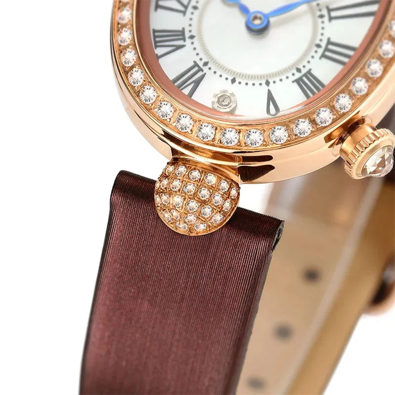 ROCOS Luxury Brand Woman Watch High Quality Fashion Oval Ladies Fashion Quartz watches Leather Waterproof  Watch for Women R0233