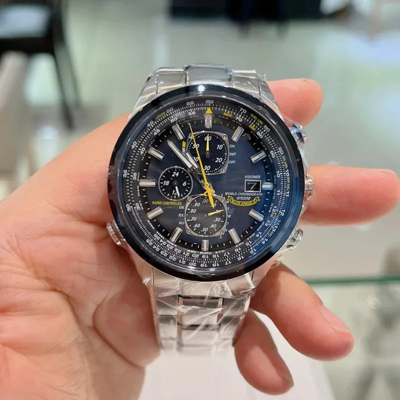 2025 new men's business multifunction fantasy round luxury wristwatch stainless steel strap quartz watch with date