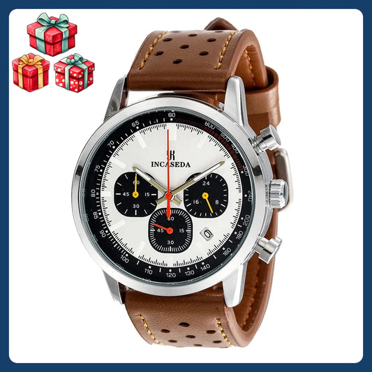 Luminous Couple Watch Chronograph Quartz Leather Multifunctional Sports Waterproof with Date Display