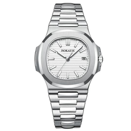 ROKATIE 2024 Luxury 9015 Japanese Movement Stainless Steel Watch 38mm Case Luminous Feature Day 50m Waterproof Watches for men