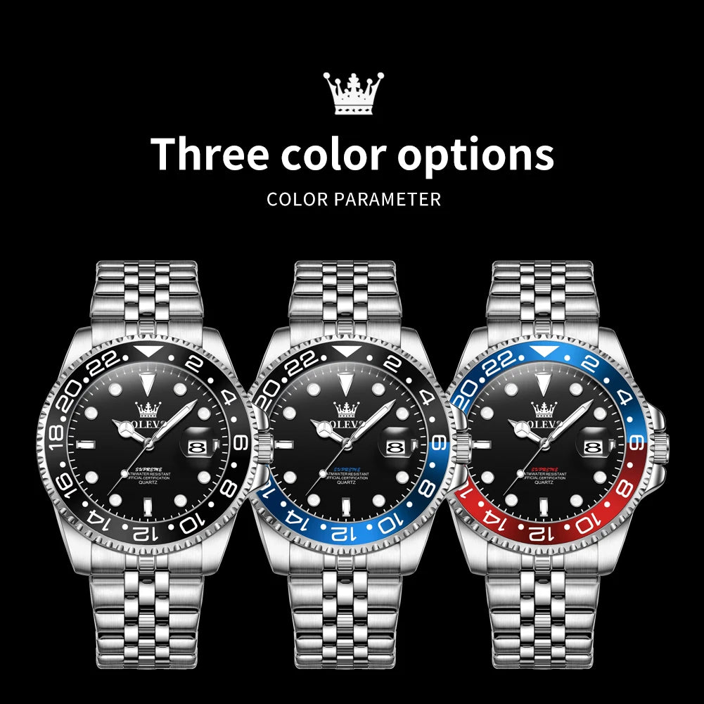 OLEVS 5657 Watch For Men Original Fashion Date Sports Business Quartz Man Watch Top Brand  Big Dial Waterproof Luminous Luxury