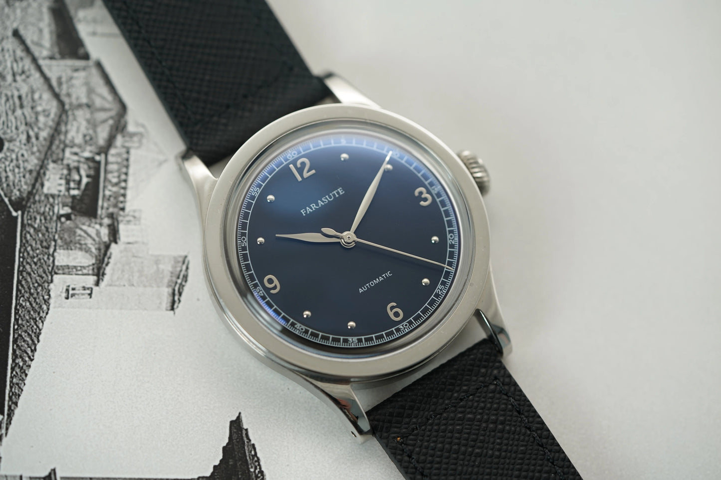 FARASUTE New Retro Japan 821A Automatic Mechanical Movement Wristwatch For Men Simple 5Bar Waterproof Watch Men reloj hombre