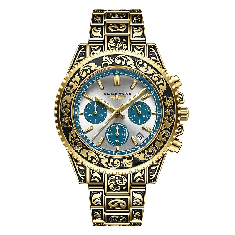 Retro Luxury Watches for Man Automatic Watch Sculpture Wrist Watch Waterproof Stainless Steel Watch Men's Clock Vintage reloj