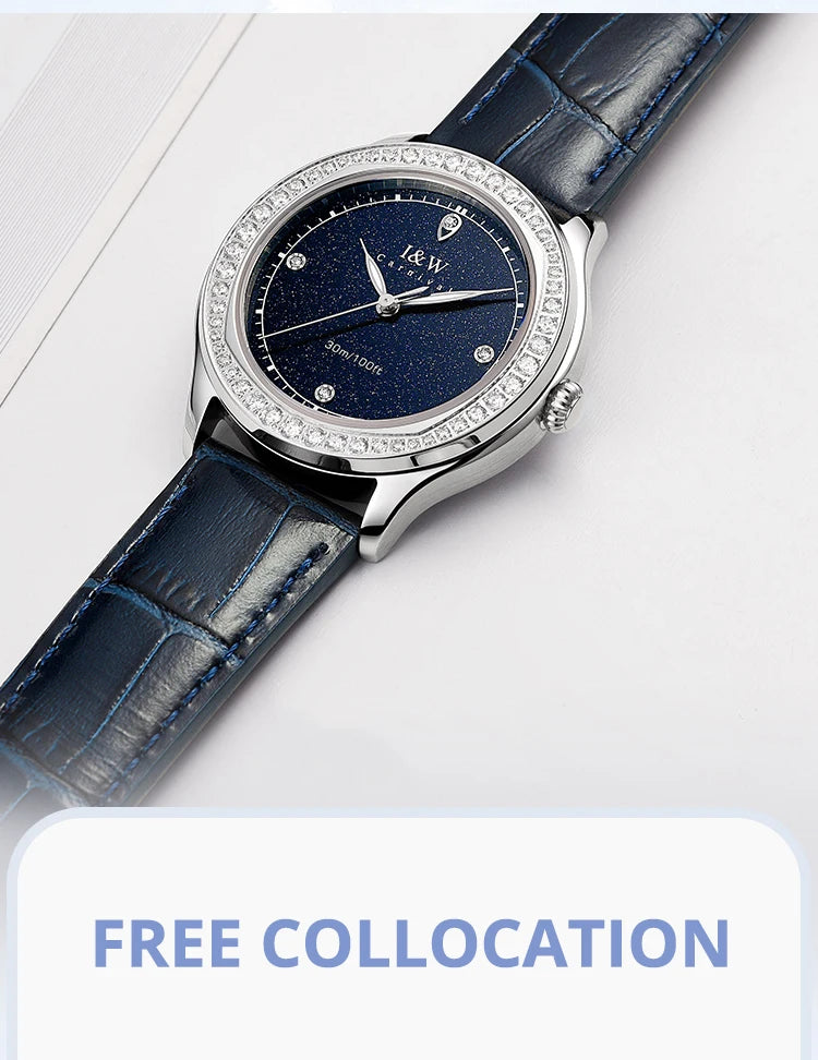 Relogio Feminino IW Fashion Diamonds Watches for Woman Sapphire Leather Luminous Waterproof Switzerland Made Quartz Watches 2025