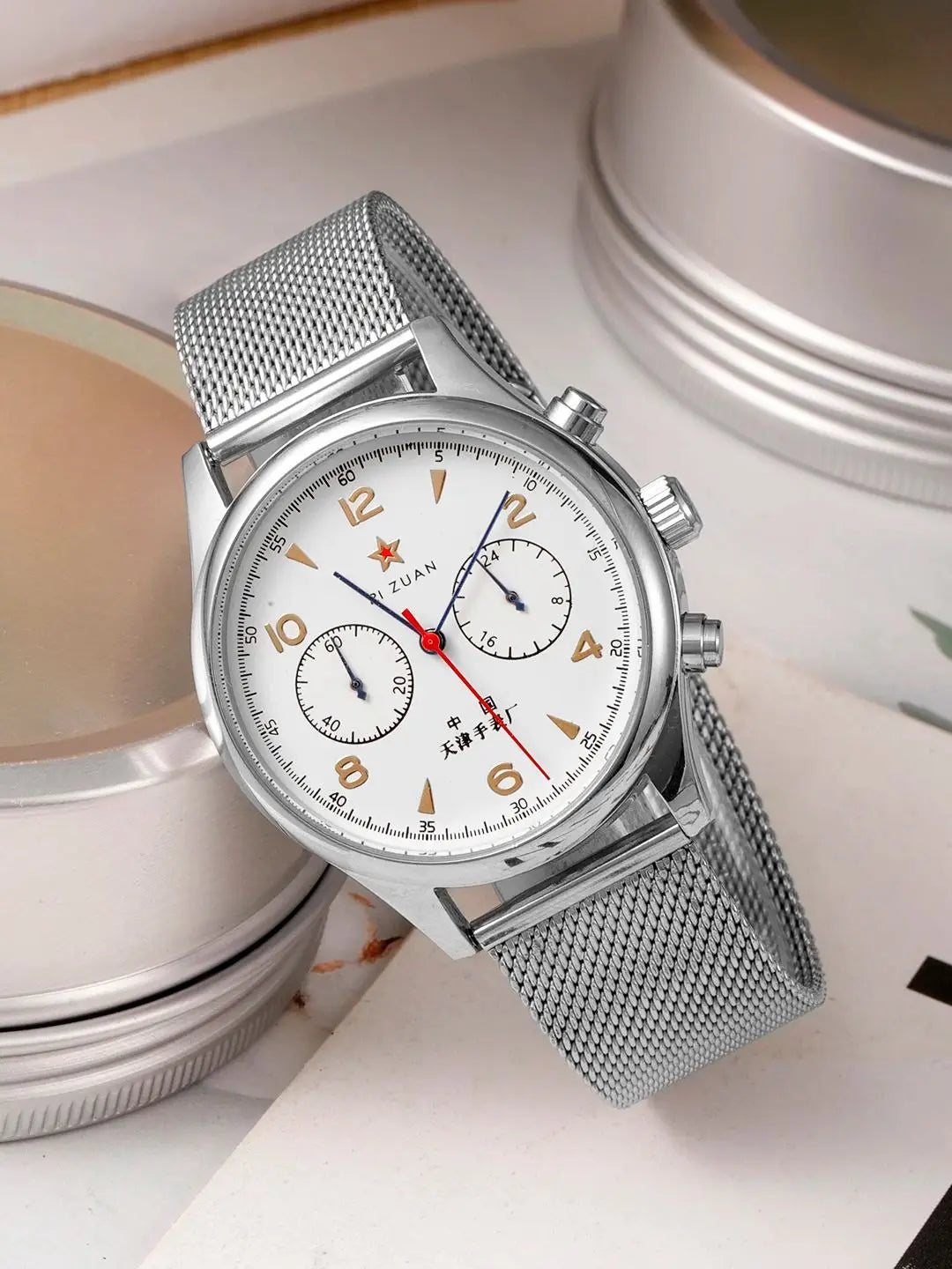 2025 New Men's wristwatch, 1963 Pilot Automatic Wristwatch, 42mm water-resistant retro quartz Chronograph, retro dress wristwatc