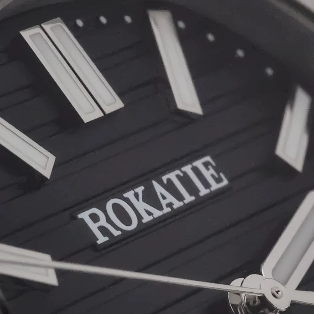 ROKATIE 2024 Luxury 9015 Japanese Movement Stainless Steel Watch 38mm Case Luminous Feature Day 50m Waterproof Watches for men