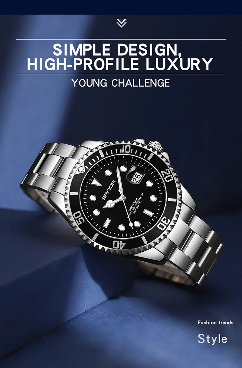 New Luxury Brand Automatic Watches Round Design Waterproof Watch For Men Sport Stylish Mechanical Wristwatches Relogio Masculino