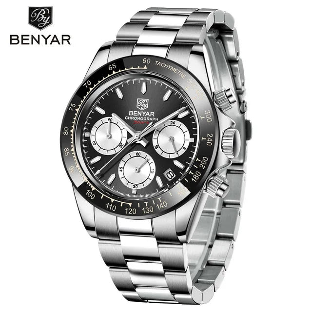 Relojes Hombre 2024 BENYAR New  Watches Men Luxury Brand Chronograph Male Sport Watches Waterproof Stainless Steel Quartz  Watch