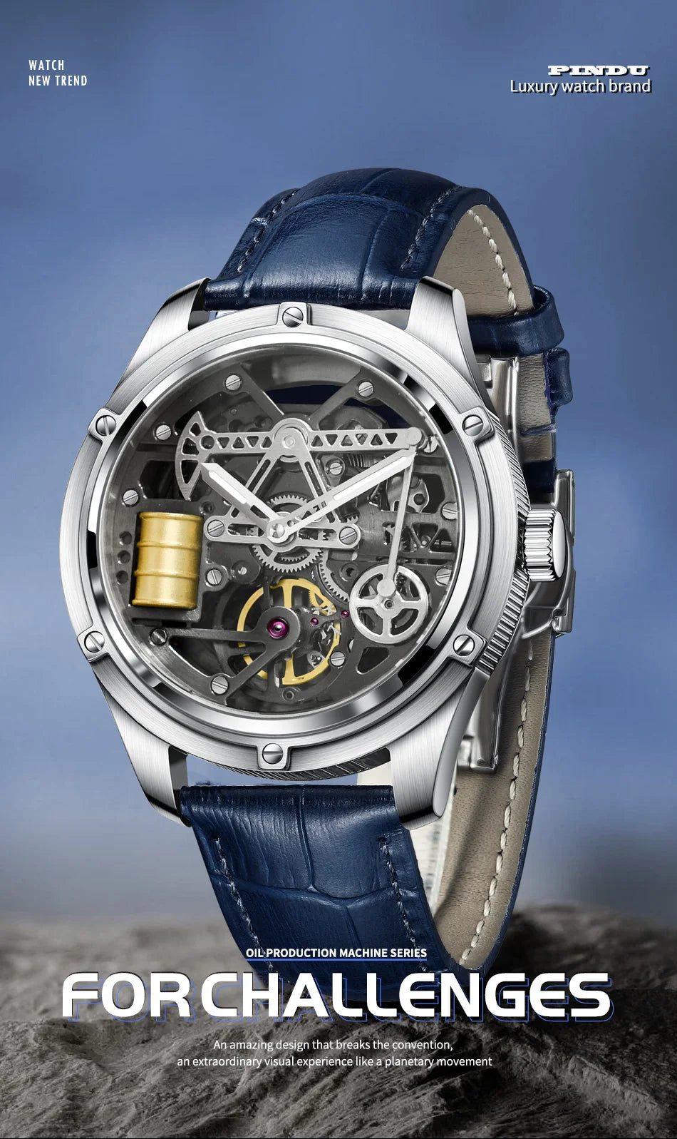 2023 Relogios Masculinos  Pindu Design Mens WatchesSapphire glass Top Brand Machine Watch Men Business Clock Men Miyota 8215+Box