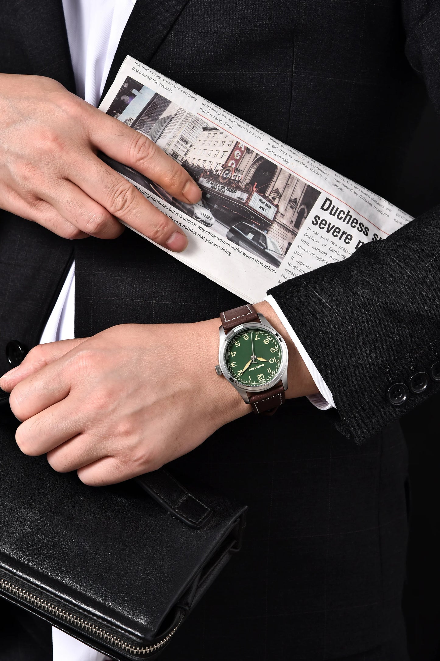 2025 New Rollstimi Men's Brand Watches Quartz Sapphire Mirror Men Simple Luminous Waterproof Wristwatch Business Leather Clock