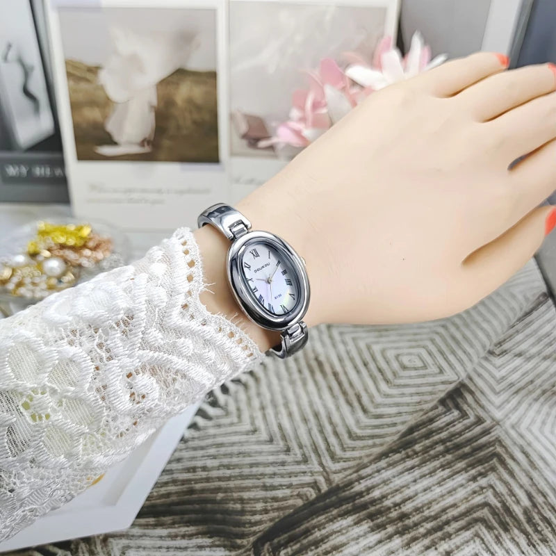 Famous Brand Women Oval Dial Quartz Watches Luxury Ladies Bracelet Strap Wristwatch Relogio Montre Femme Dropshipping Clock