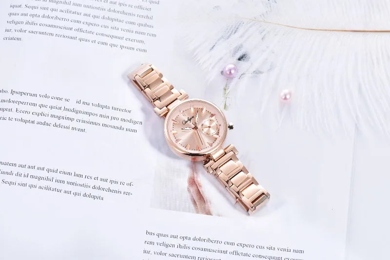 ONLYOU Luxury Women's Watch with Calendar and Analog Quartz Design, Stylish and Simple Stainless Steel Strap, Watch Box Included
