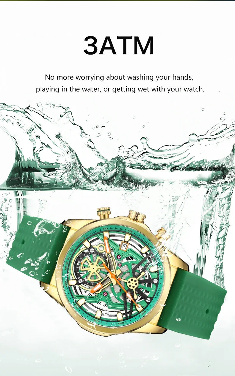 Sport Chronograph Watches for Men Top Luxury Brand MEGIR Quartz Waterproof Fashion Man WristWatch with Auto Date Luminous Hands