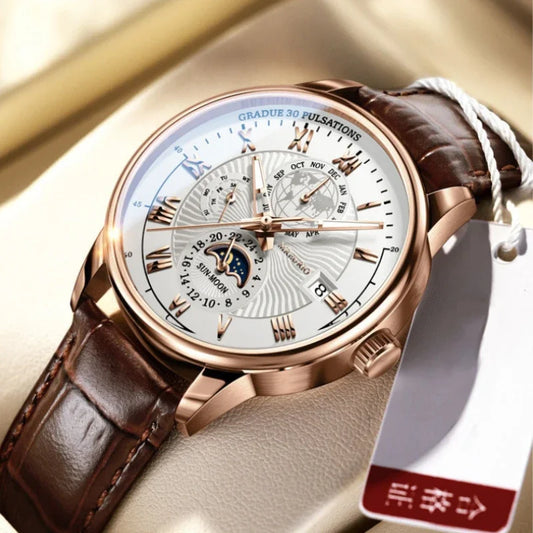 2026 Men Watch Fashion Top Luxury Sport Men's Wristwatch Waterproof Luminous Leather Date Quartz Watches Man clock