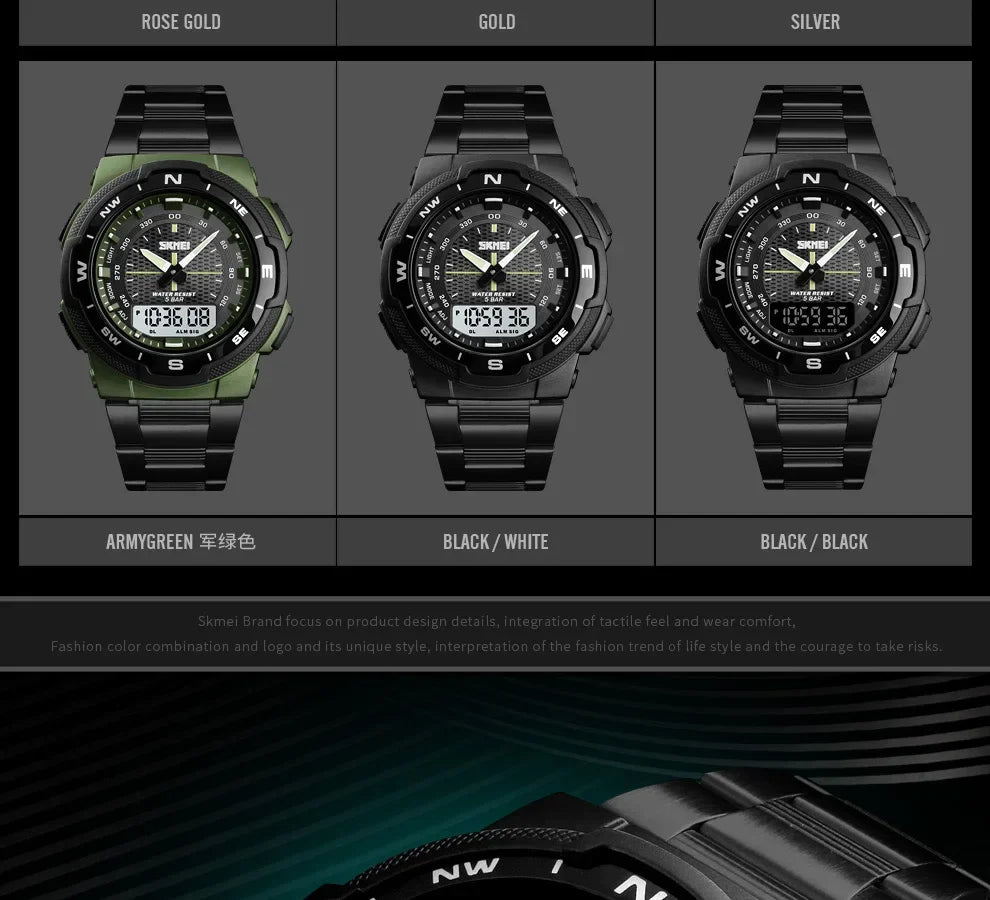 SKMEI 1370 Luxury Full Steel Business Waterproof Watch Relogio Masculino Watch Men Fashion Sport Quartz Clock Mens Watches