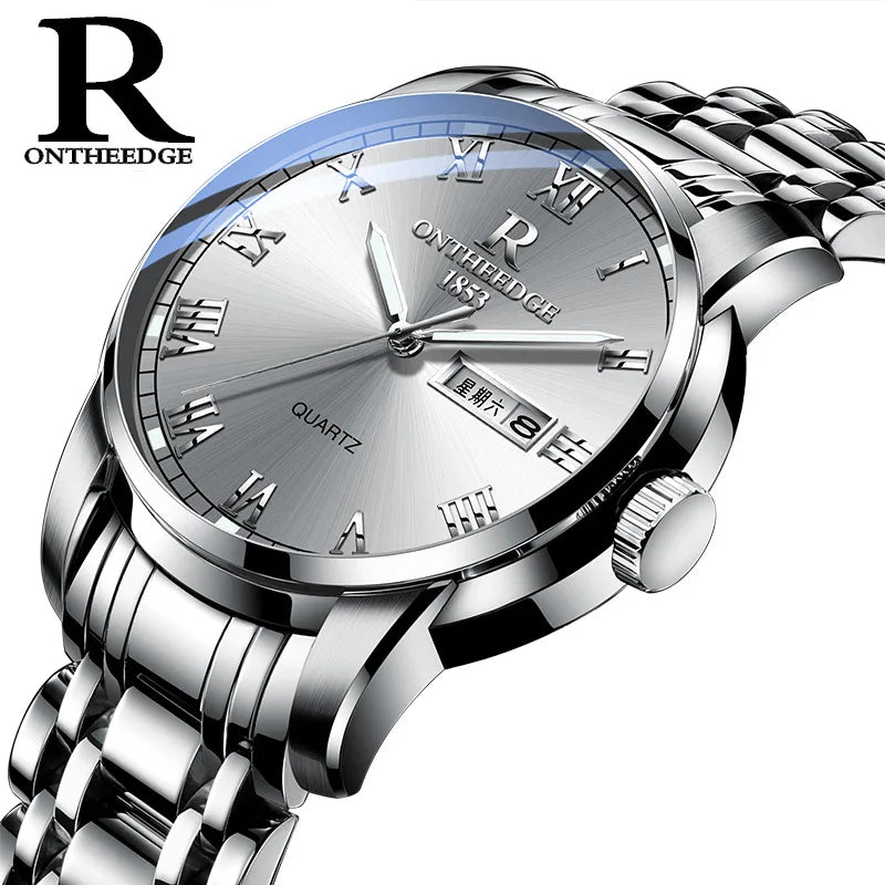 、RuiZhiYuan Swiss Fashion Watch - Waterproof Luminous Men's Alloy Quartz Watch, High-Value Business Dress Watch