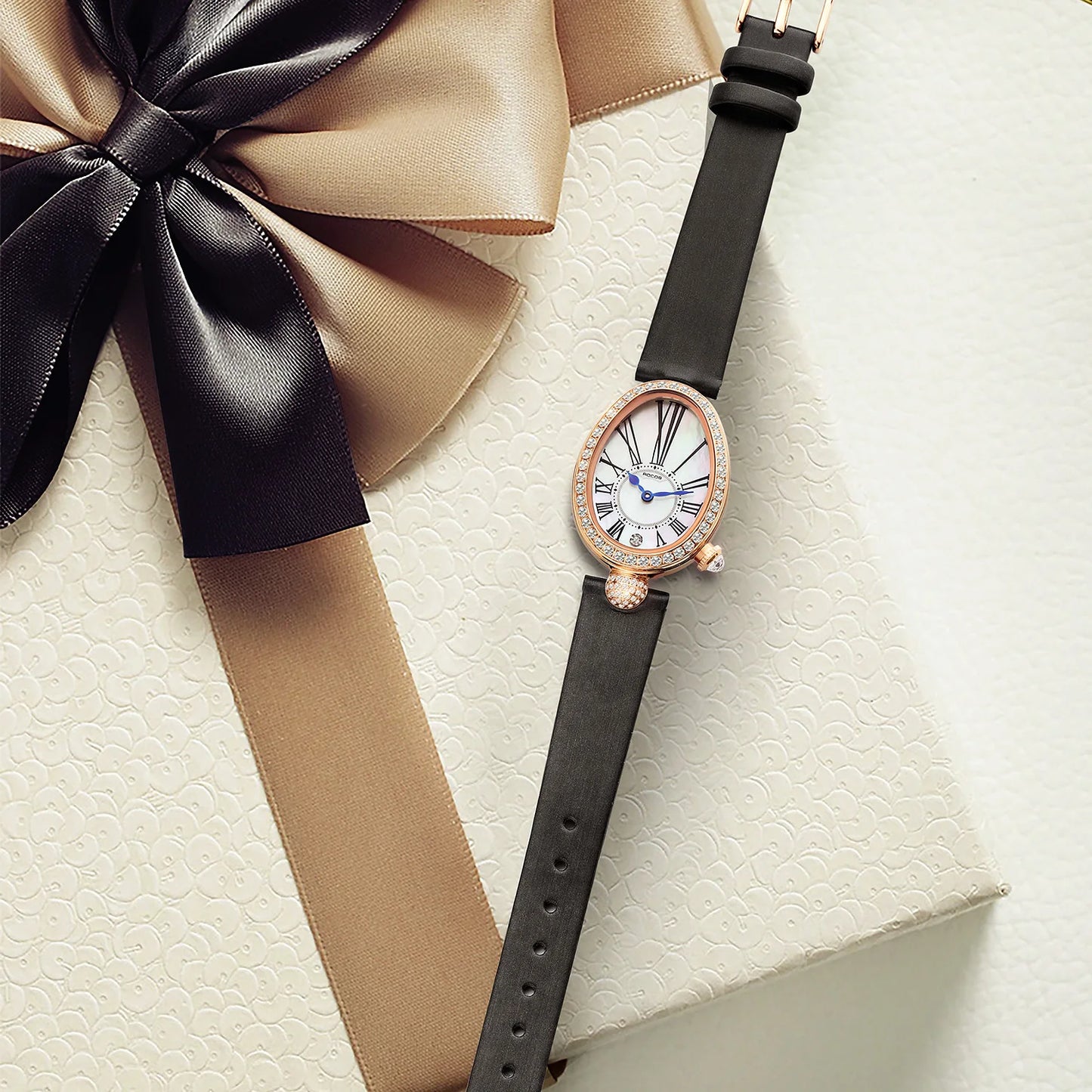 ROCOS Luxury Brand Woman Watch High Quality Fashion Oval Ladies Fashion Quartz watches Leather Waterproof  Watch for Women R0233