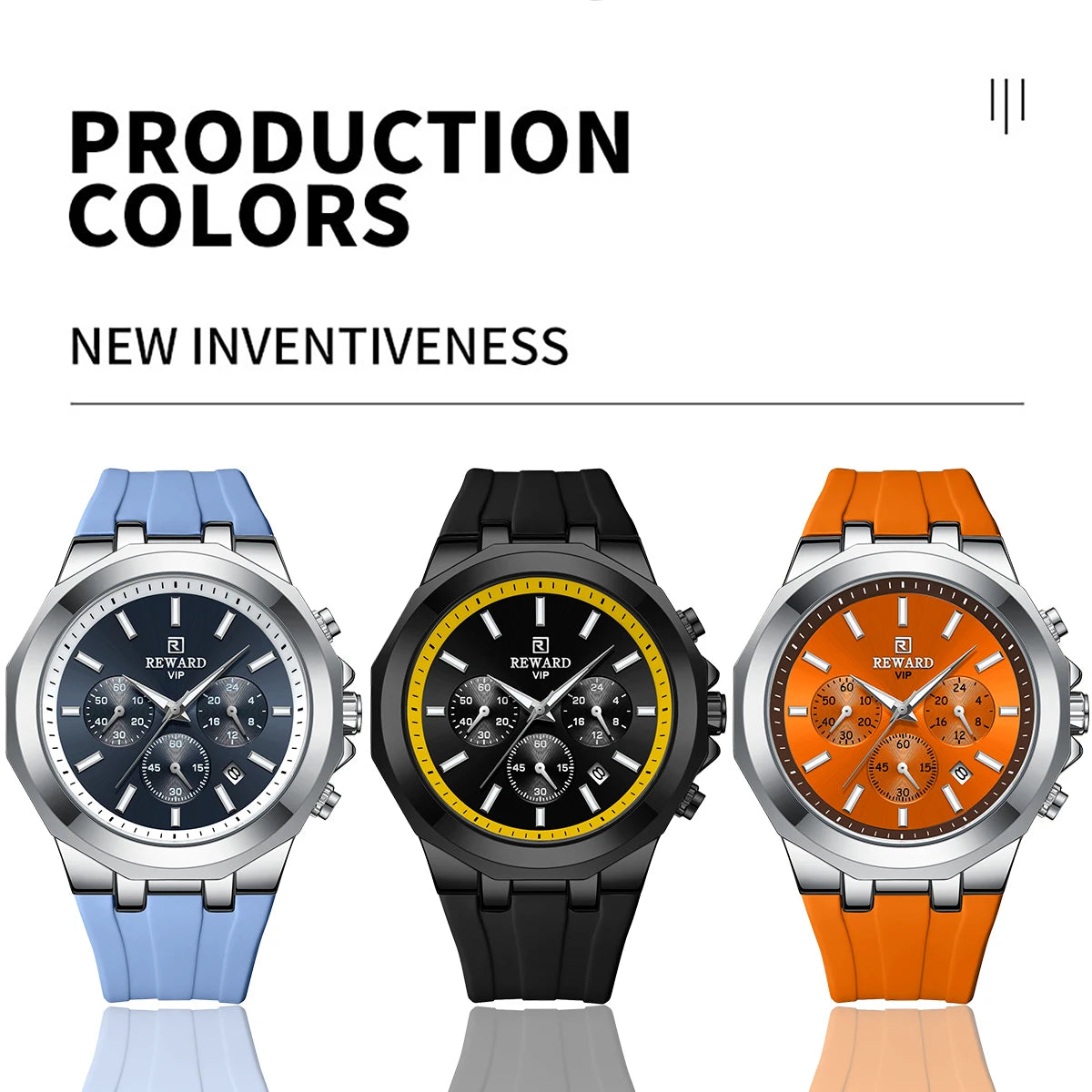 REWARD Mens Watches Top Luxury Brand Waterproof Sport Wrist Watch Chronograph Quartz Military Genuine Relogio Masculino