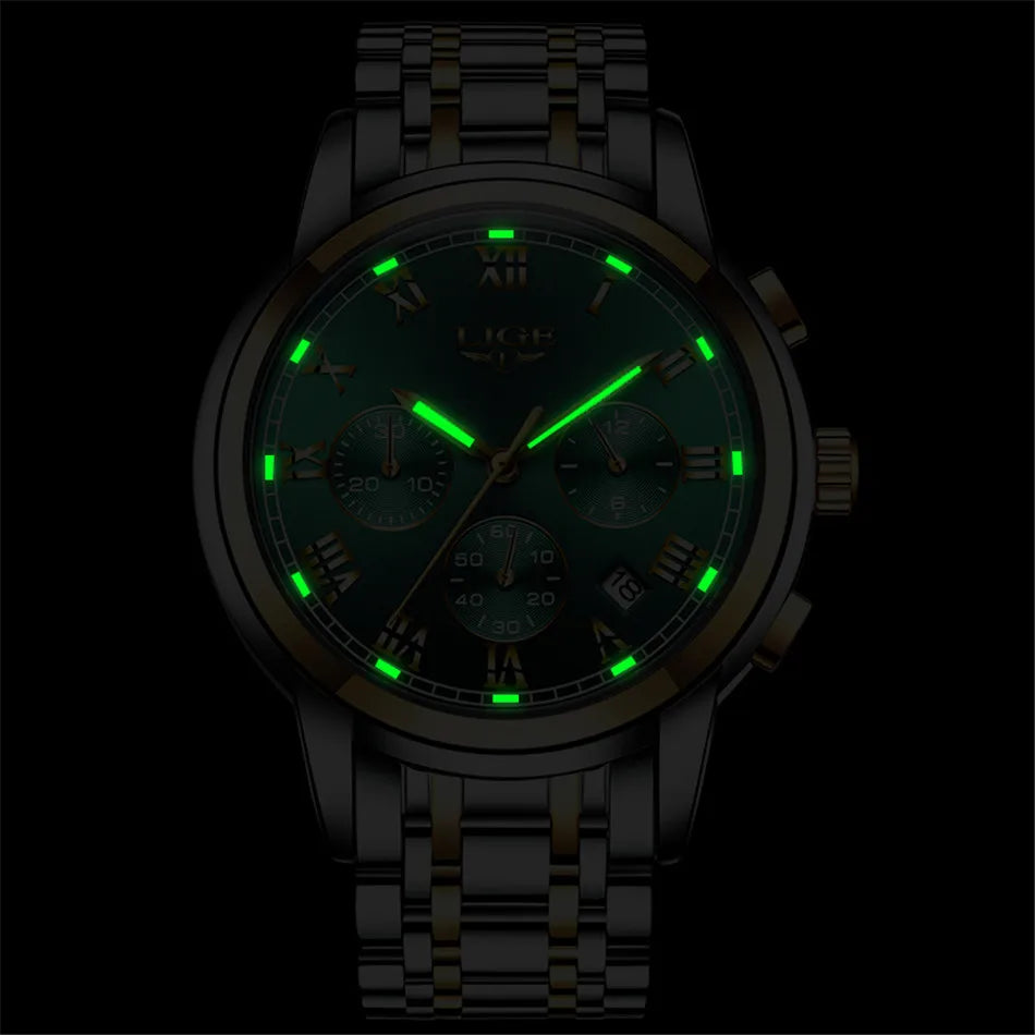 Relojes Hombre 2024 New LIGE Watches Men Luxury Brand Chronograph Male Sport Watches Waterproof Stainless Steel Quartz Men Watch