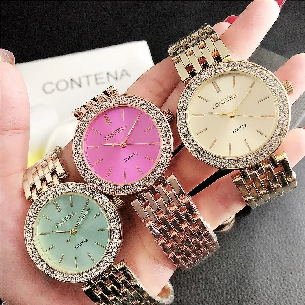 New Fashion Luxury Ladies Watches for Women Luxury Brand Stainless Steel Roman Numeral Watch Relogio Feminino