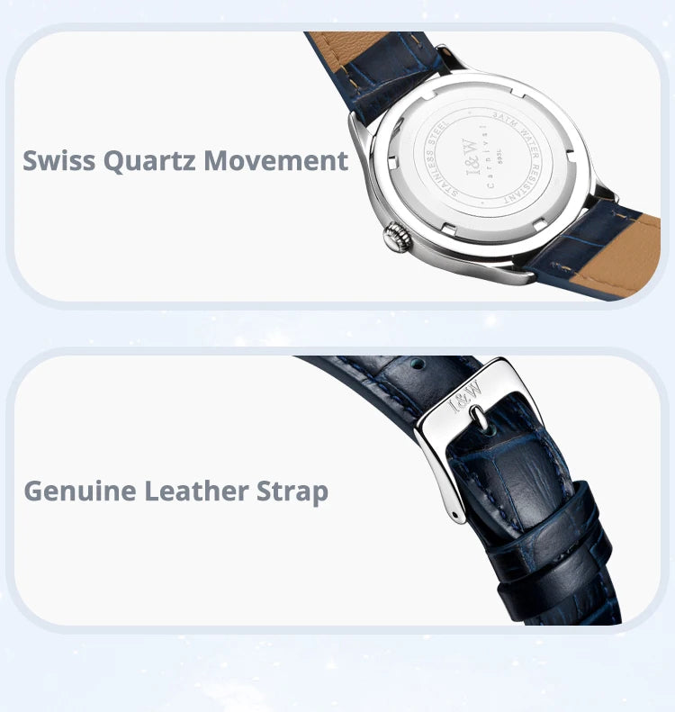 Relogio Feminino IW Fashion Diamonds Watches for Woman Sapphire Leather Luminous Waterproof Switzerland Made Quartz Watches 2025