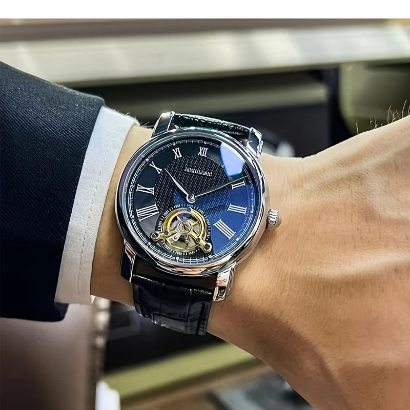 New Mechanical Watch, Fully Automatic, Hollow-Out, Luxurious Men's Watch, High Appearance Value, Cool, Best-Selling Watch for Men, Fashionable Business Casual, Stylish Trendy Men's Wristwatch, Top Choice for Gift-Giving, High