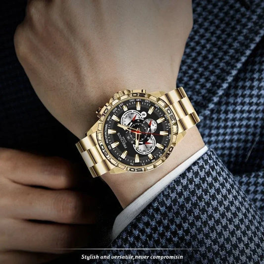 Relogio Masculino Top Business Men's watch Luxury Brand Stainless Steel Wrist Watch Chronograph Army Military Quartz Watches