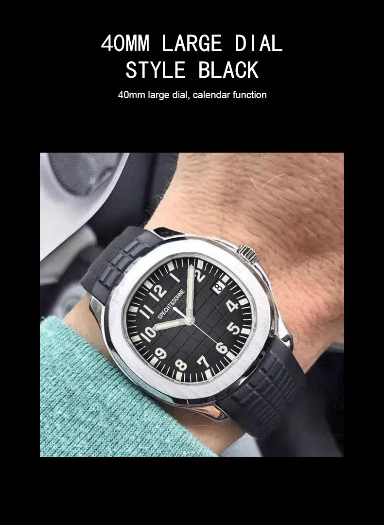 2025 New Men's Watches Automatic Mechanical Watch Luxury Brand Specht&Sohne Sport Watch For Men Rubber Strap Relogio Masculino