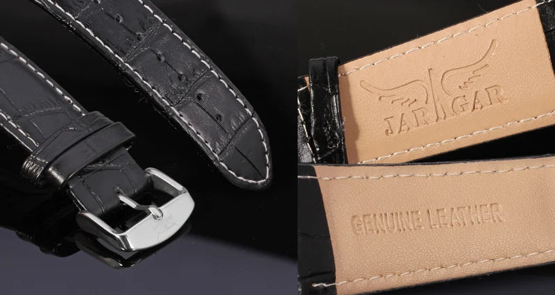 JARAGAR Luxury Replica Six Hands Multifunctional Automatic Man Watches Leather Elegant Mechanical Waterproof Male Wrist Clock