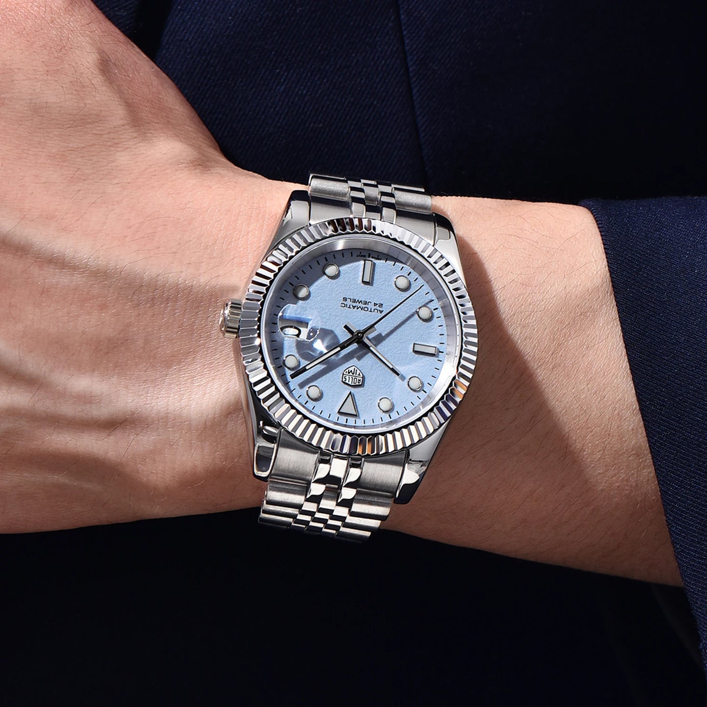 2025 New RollsTimi Men's Watches Mechanical Wristwatches Luminous Dial Automatic Watch For Men Top Luxury AR Sapphire Waterproof