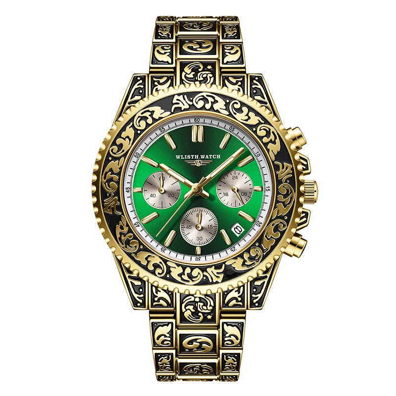 Retro Luxury Watches for Man Automatic Watch Sculpture Wrist Watch Waterproof Stainless Steel Watch Men's Clock Vintage reloj