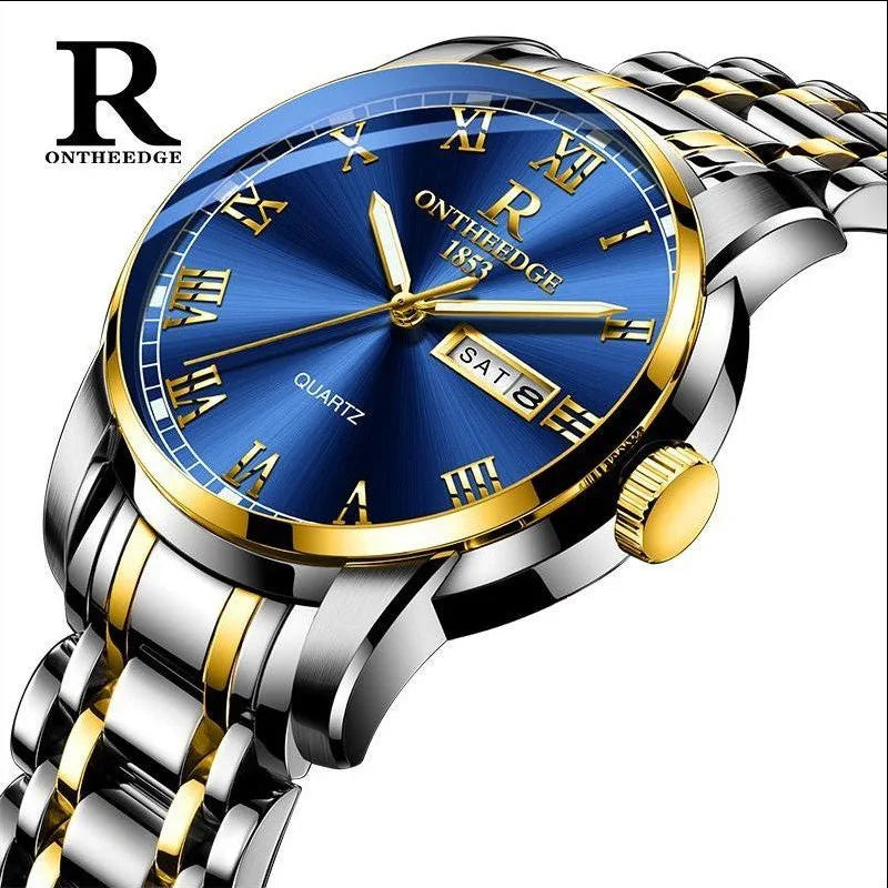 、RuiZhiYuan Swiss Fashion Watch - Waterproof Luminous Men's Alloy Quartz Watch, High-Value Business Dress Watch