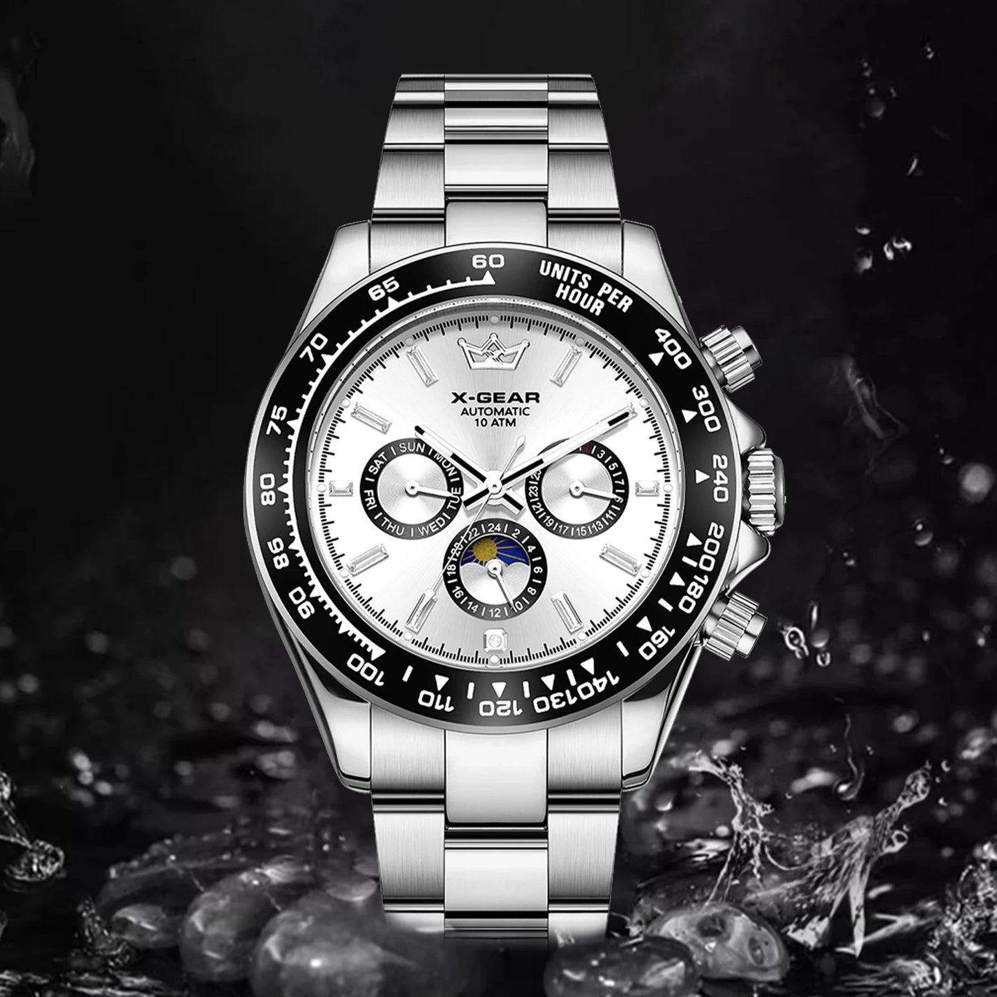 New Luxury Men's Watch – Automatic Mechanical Triple Sub-Dial Six-Hand Water-Resistant Luminous Stainless Steel Wristwatc