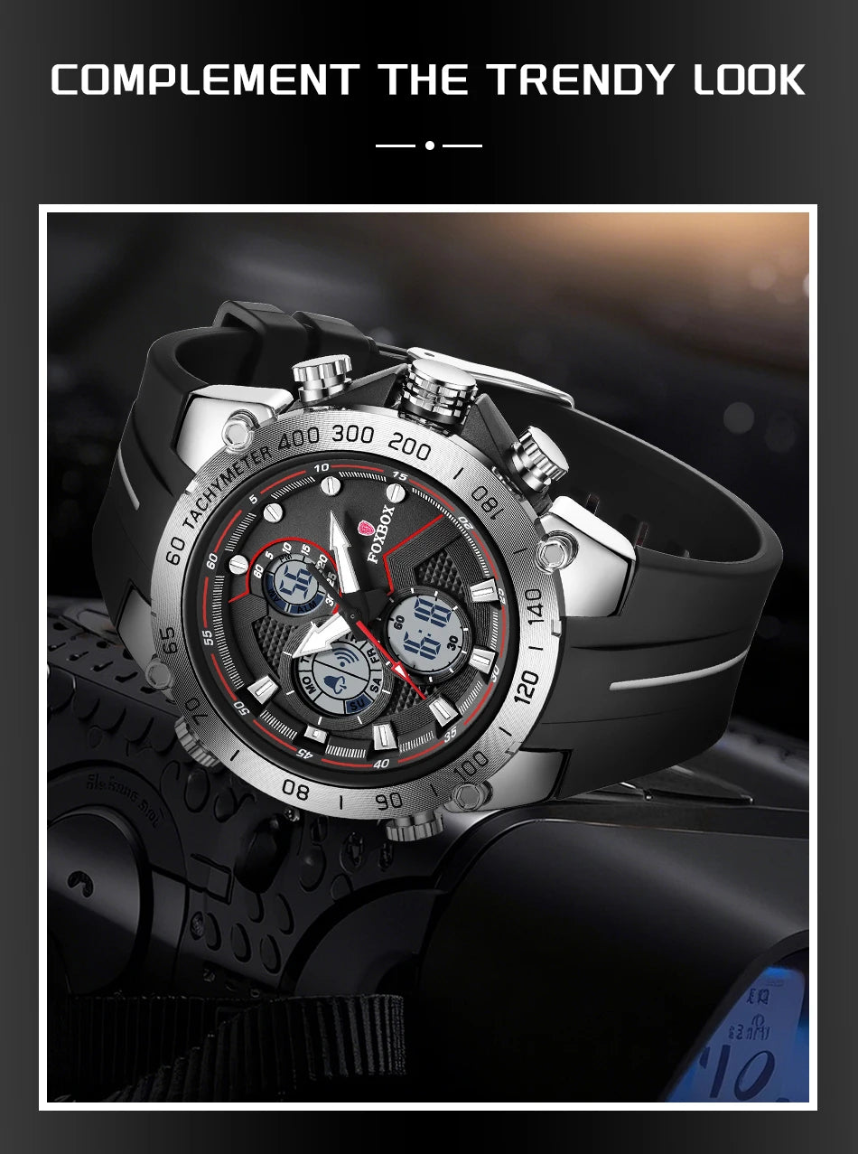 LIGE New Watches Mens Luxury Brand LED Digital Analog Waterproof Quartz Wristwatch Sports Chronograph Clock Relogio Masculino