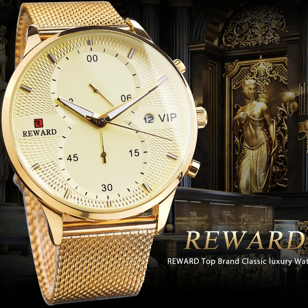 REWARD 82001M Relogios Masculino Business Quartz Fashion Men's Watch Steel Strip Watch Luxury Calendar Watches for Men Часы