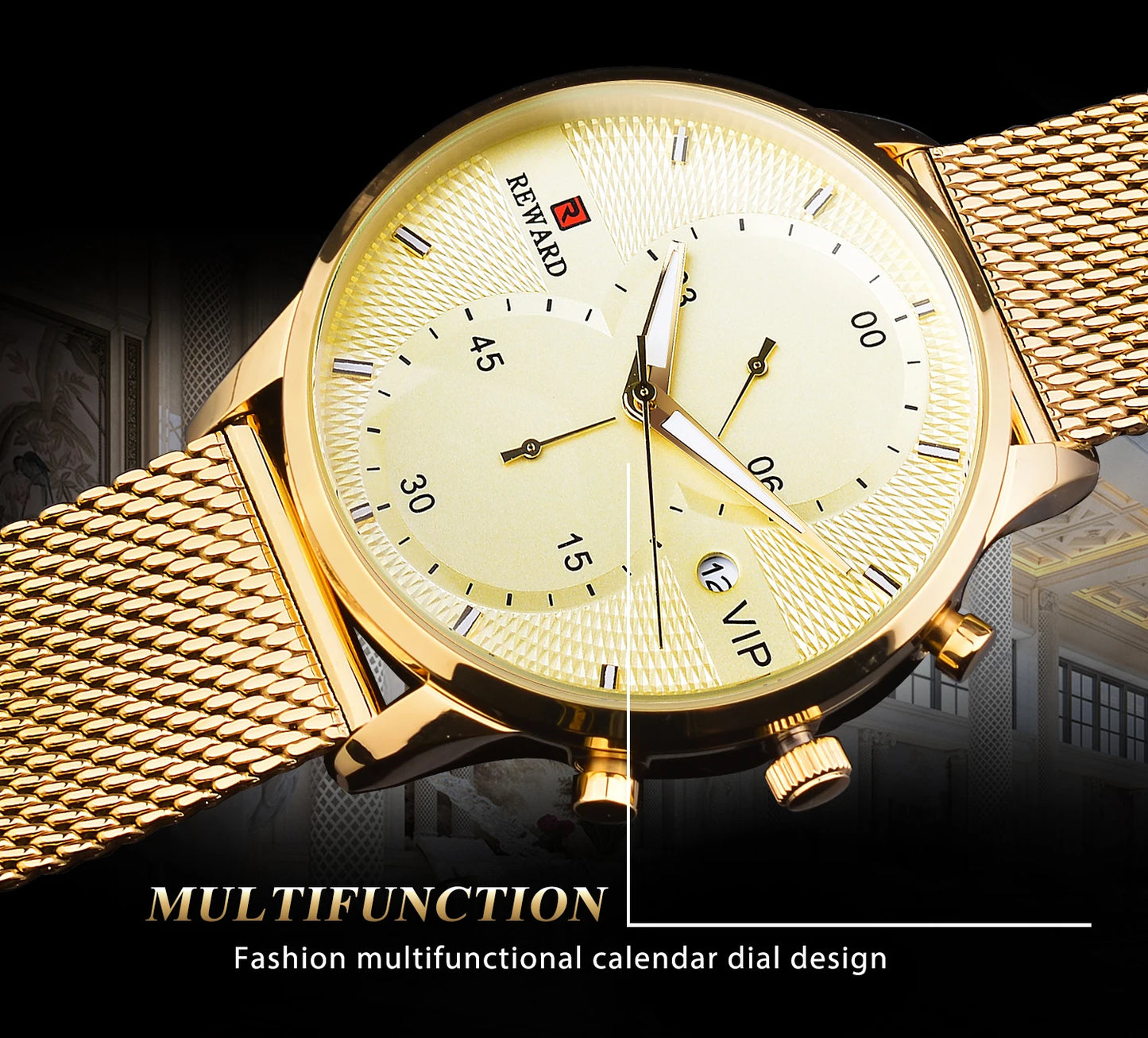 REWARD 82001M Relogios Masculino Business Quartz Fashion Men's Watch Steel Strip Watch Luxury Calendar Watches for Men Часы