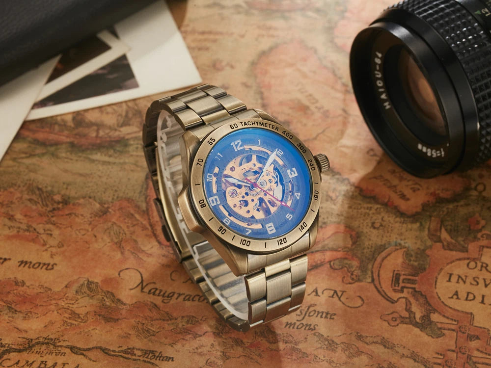 Wrist Watch For Men Waterproof Automatic Mechanical Watch Men's watch Retro montre homme with Genuine Leather relogio masculino