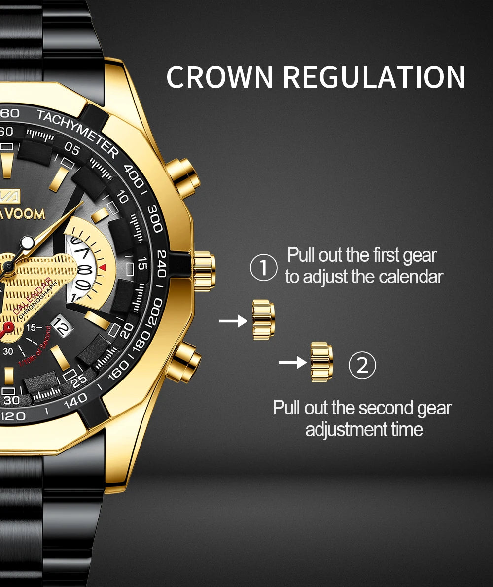 2023 Top Brand Luxury Watch Fashion Selling Gold Sports Casual Quartz  Travel Wristwatch Waterproof Mens Clock Relogio Masculino