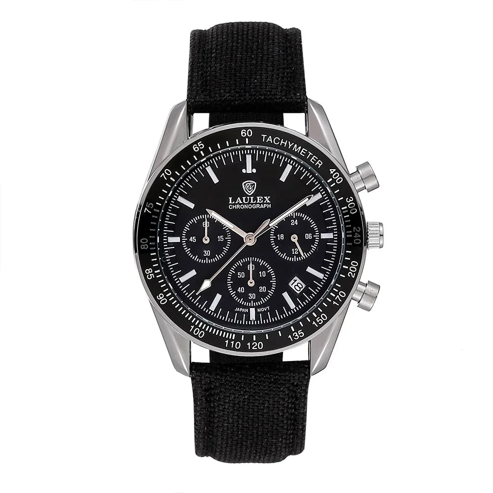 2024 LAULEX luxury top AAA multi-function chronograph 30M water-resistant fashion business stainless steel quartz watch