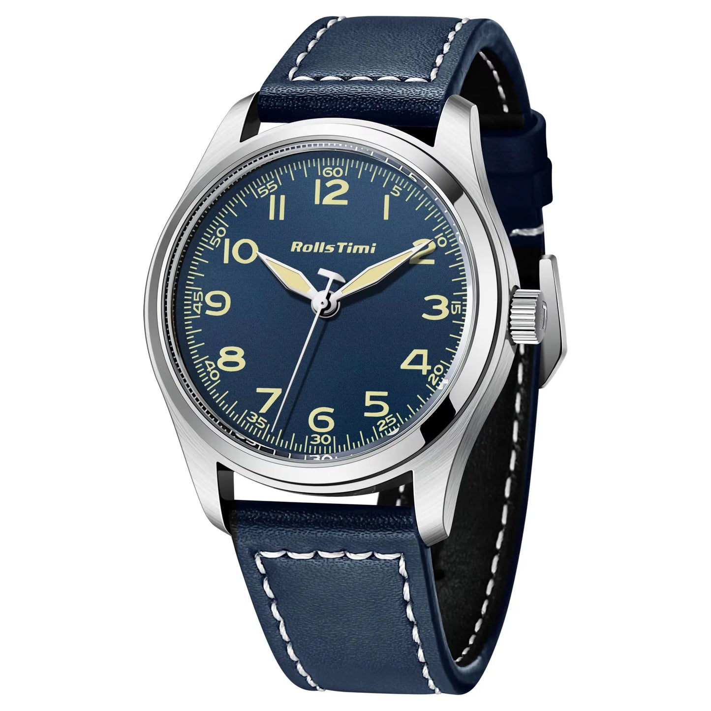 2025 New Rollstimi Men's Brand Watches Quartz Sapphire Mirror Men Simple Luminous Waterproof Wristwatch Business Leather Clock