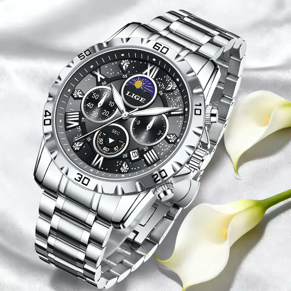 LIGE Woman Watches Rose Gold Top Brand Luxury Green Watch Women Quartz Waterproof Women's Wristwatch Ladies Girls Watches Clock