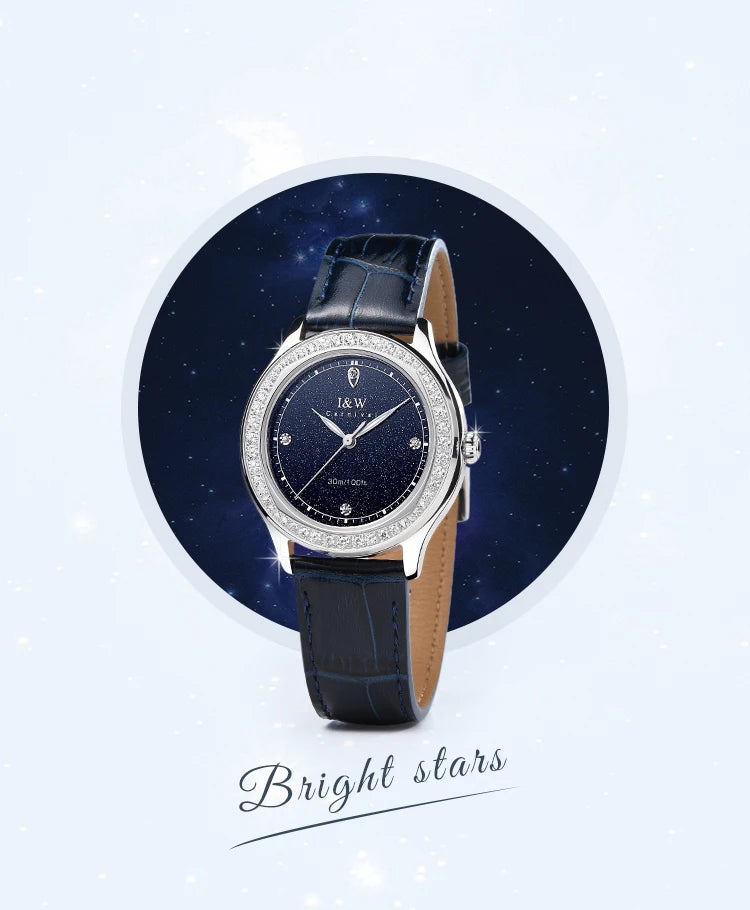 Relogio Feminino IW Fashion Diamonds Watches for Woman Sapphire Leather Luminous Waterproof Switzerland Made Quartz Watches 2025