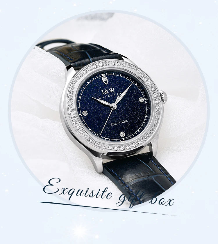 Relogio Feminino IW Fashion Diamonds Watches for Woman Sapphire Leather Luminous Waterproof Switzerland Made Quartz Watches 2025